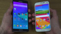 Samsung Galaxy S5 Android 5.0 Lollipop vs. Samsung Galaxy Note 4 4.4 KitKat - Which Is Faster  (4K)