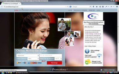 International mobile recharge, mobile top up