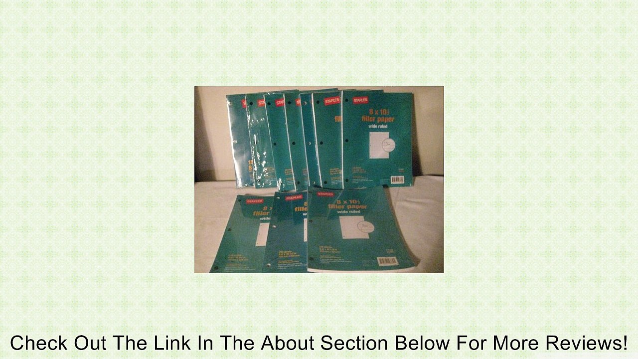 Filler Paper 8 1/2 X 10 Wide Ruled 120 pages per pack totaling 1, 200 pages of a (8 Pack) Review