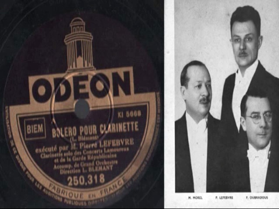Boléro de concert pour clarinette Vivien Pierre Lefebvre Clarinette Grand Orchestre Blémant
