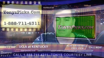 Kentucky Wildcats vs. UCLA Bruins Free Pick Prediction NCAA College Basketball Odds Preview 12-20-2014