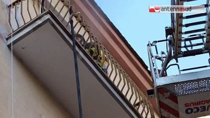 TG 19.12.14 Incendio in appartamento a Foggia, anziano salvo per miracolo