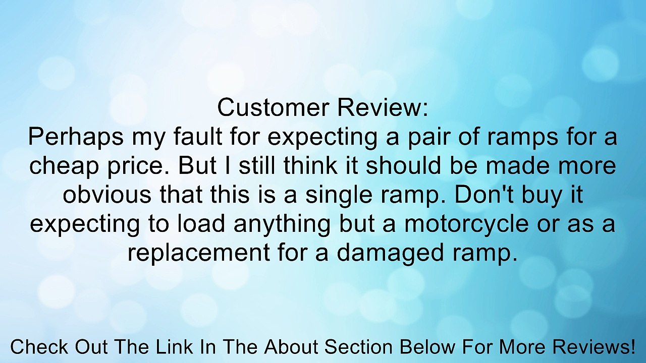 Loading Ramp ATV Quad UTV 4 Wheeler Motorcycle, 89 X 12, Aluminum Review