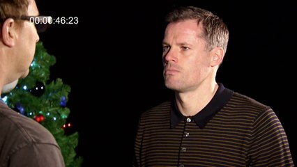 Jamie Carragher takes on Jason Byrne in an epic stare off - Soccer AM Christmas Special.
