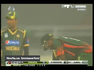 Saeed Ajmal New Action With A New Wicket Vs Kenya-Videosvim.com