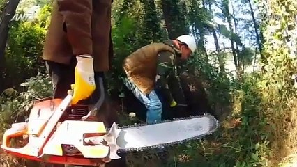 Ο Σπύρος Σούλης ὑλοτόμος στην Αγία Αννα