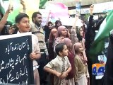 Karachi schools kids protest against Peshawar school attack-Geo Reports-20 Dec 2014