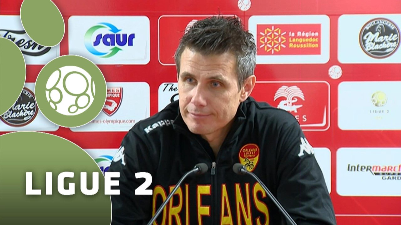 Conférence de presse Nîmes Olympique - US Orléans (0-1) : José  PASQUALETTI (NIMES) - Olivier FRAPOLLI (USO) - 2014/2015