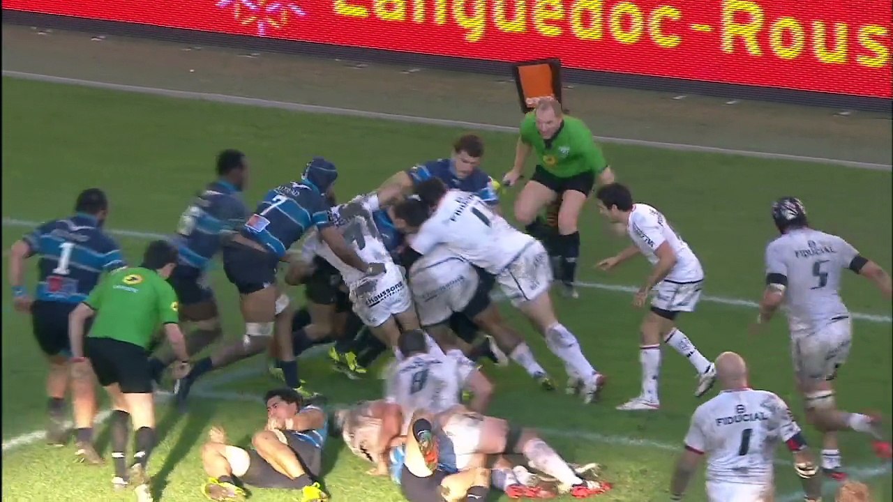 TOP14 - Montpellier-Toulouse: Essai 1 Vincent Clerc (TLS) - J13 - Saison 2014/2015