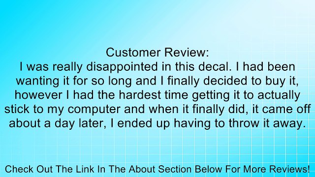 13 Macbook Pro Snow White Revenge Vinyl Decal/Sticker Review