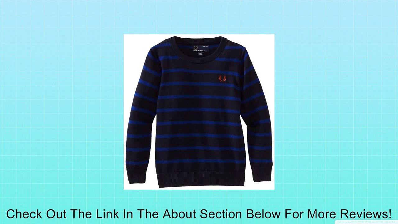 Fred Perry Little Boys' Kids Striped Crew Neck Sweater, Navy/Medieval Blue Marl, 2/3 Review