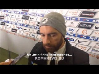 De Sanctis in zona mista dopo Roma-Milan (20/12/2014)