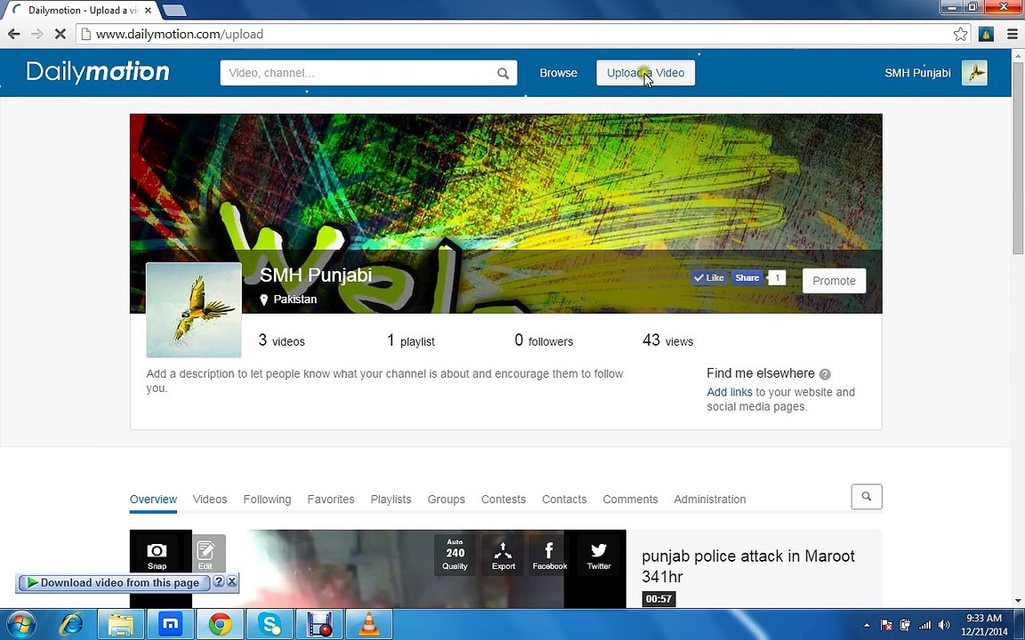 video upload in dailymotion smh
