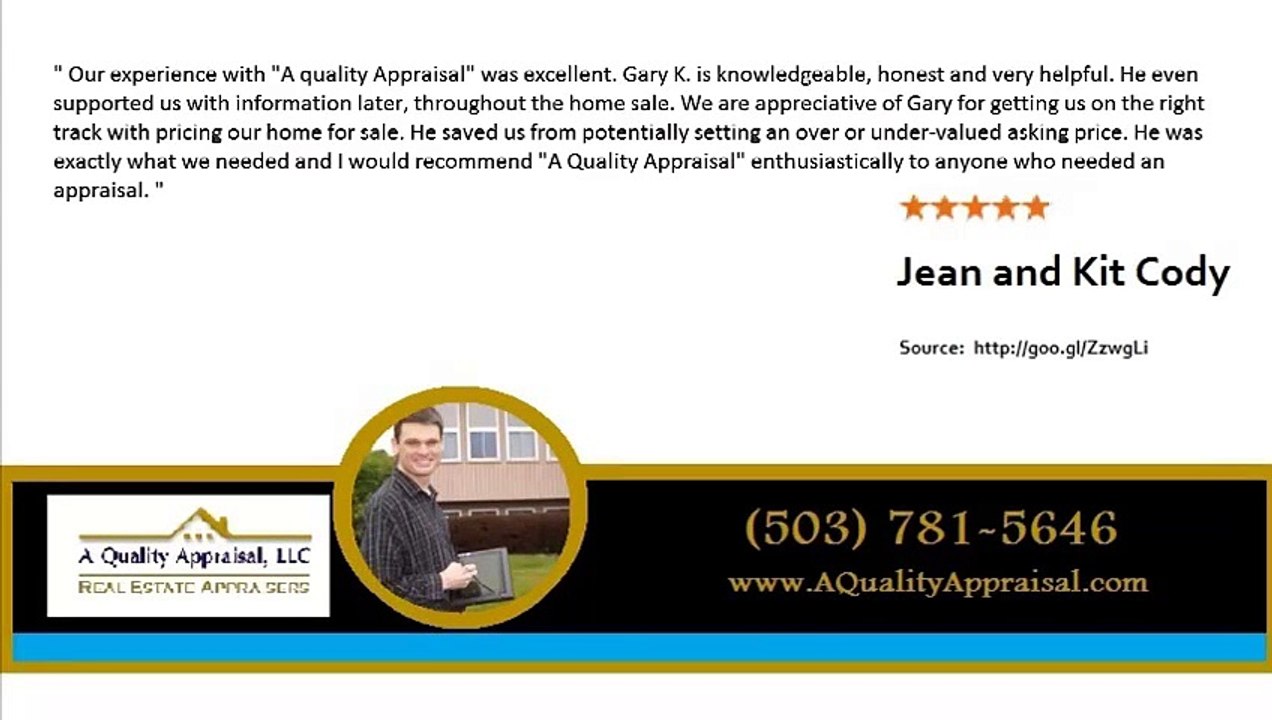 Portland Appraiser REVIEWS - A Quality Appraisal, LLC
