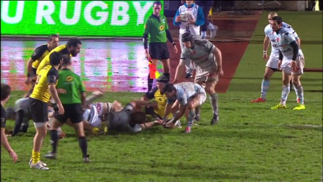 TOP14 - Racing-La Rochelle: Essai Jean-Pascal Barraque (LAR) - J13 - Saison 2014/2015