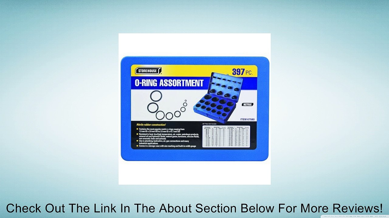 397 Piece Metric O-Ring Assortment with Storage Case and O-ring Gauge Review