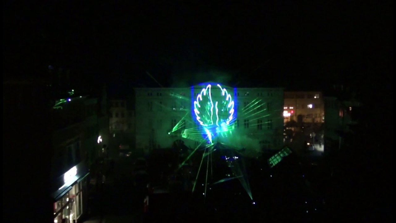 Lasershow Eisleber Weihnachtsmarkt 2014