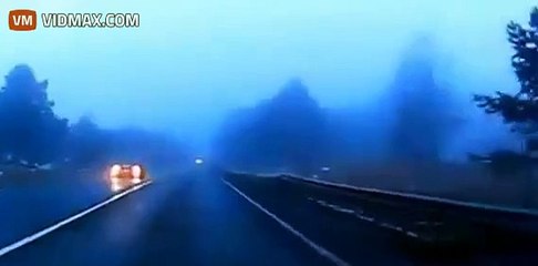 Deer LITERALLY has a sht scared out of him in this near miss