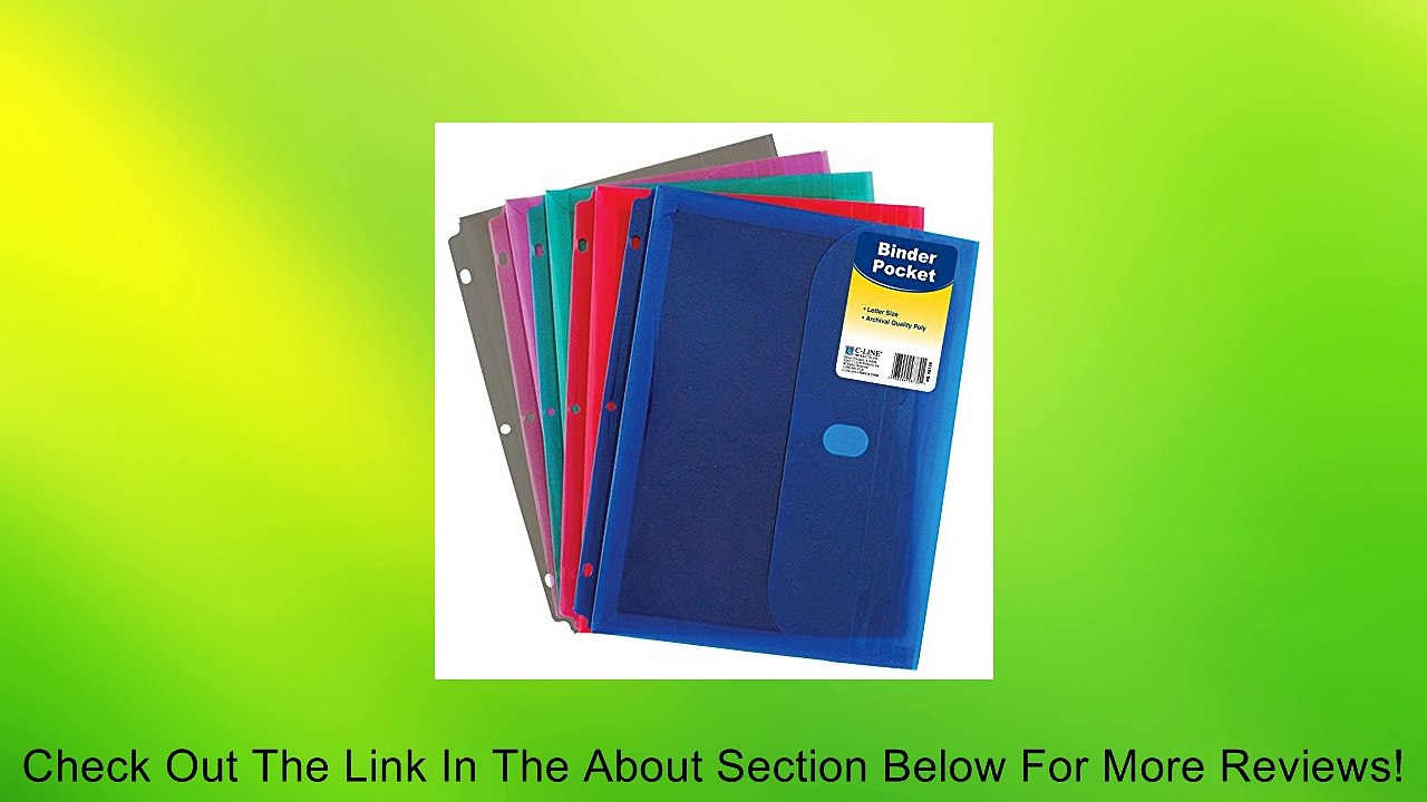 C-Line Super Heavyweight Poly Binder Pocket with Velcro Closure, Side Loading, 1-Inch Gusset, 1 Pocket, Color May Vary (58730) Review