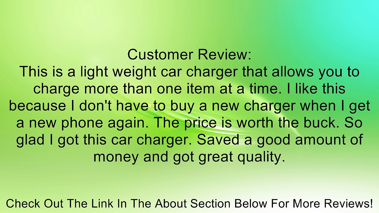 BIRUGEAR Metalic Black 2-Port USB Car Charger Adapter 2A output for Cell Phone, Smartphone, iPhone, Tablet, MP3 Players, Ebooks, e-Reader Review