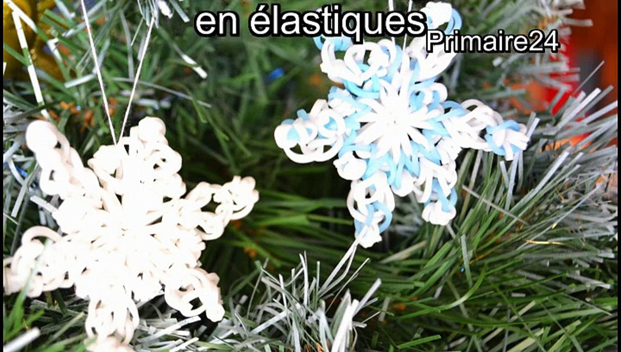 Flocon de neige en élastiques Rainbow Loom sans machine DIY