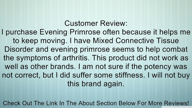 Evening Primrose Supplement 1000 mg, 30 Softgels - Endorsed by Dr. Ray Sahelian, M.D Review