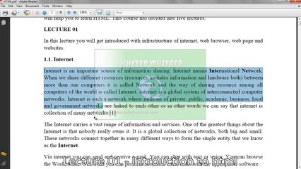 Lecture 1 - Intro to html
