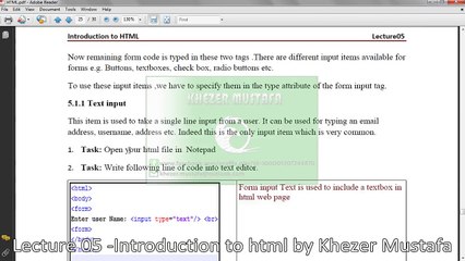 Lecture 5 - Intro to html
