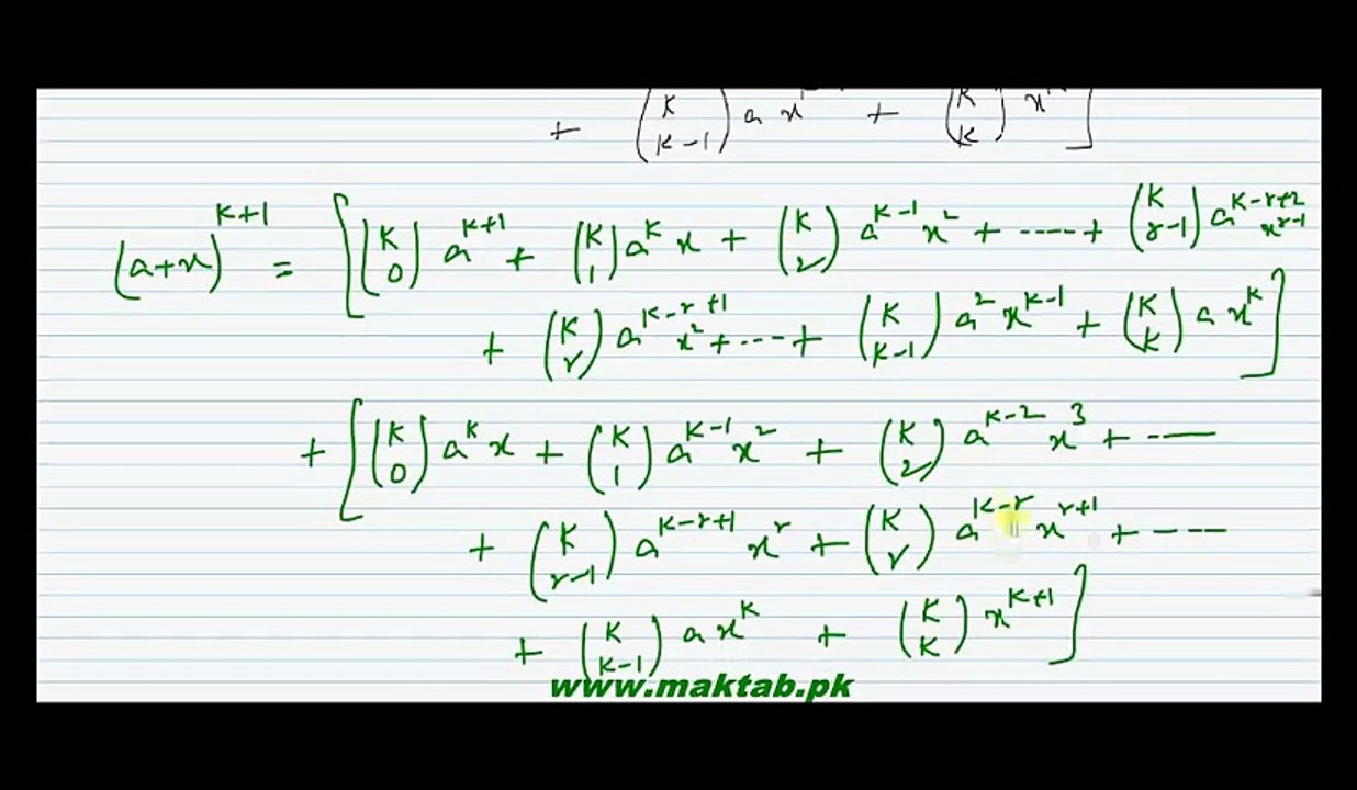 FSc Math Book1, Ch 8, LEC 12 Binomial Theorem Part 2