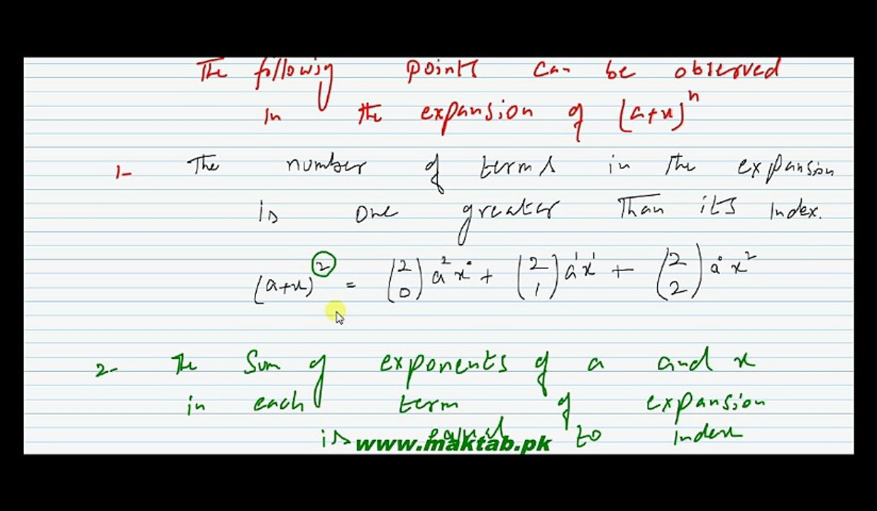 FSc Math Book1, Ch 8, LEC 13 Binomial Theorem Part 3