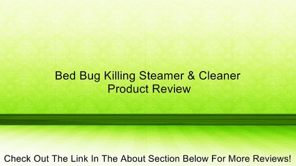 Bed Bug Killing Steamer & Cleaner Review