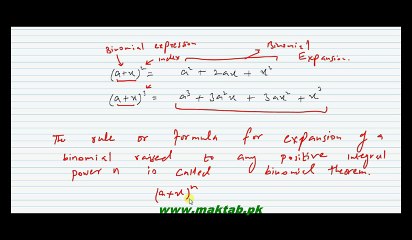 FSc Math Book1, Ch 8, LEC 11 Binomial Theorem Part 1