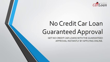 Getting a car loan with no credit