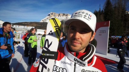 Interview de Thomas Fanara  - 3ème du Géant d'Alta Badia - Vidéo FFS/EUROSPORT
