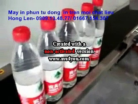 Máy in phun trên chai nước suối, máy phun date trên chai lọ bia rượu, máy in hạn sử dụng trên chai thuốc bảo vệ thực vật