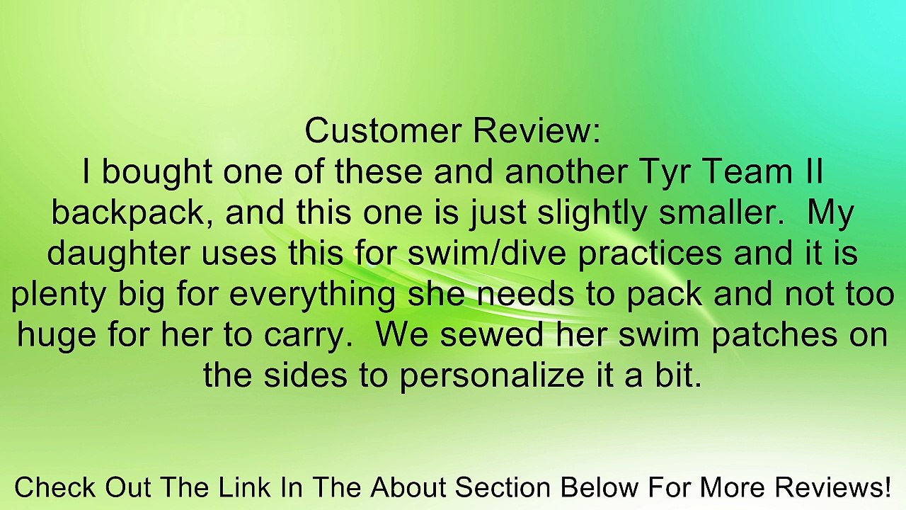TYR Alliance Team Mini Backpack Review