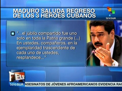 Nicolás Maduro saluda la liberación de los Cinco Héroes cubanos