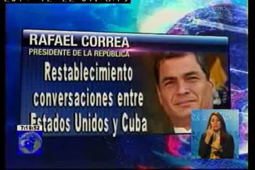 Presidente Correa se pronuncia ante acercamiento norteamericano a Cuba