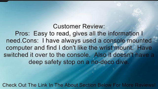 Oceanic Veo 180 Air/Nitrox Wrist Dive Computer Review