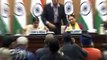 Anandiben Patel meets Union Minister Sushma Swaraj at Press Meet in PBD