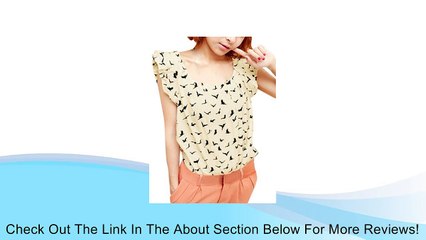 Allegra K Women Pullover Scoop Neck Summer Ruffle Top Birds Blouse Review