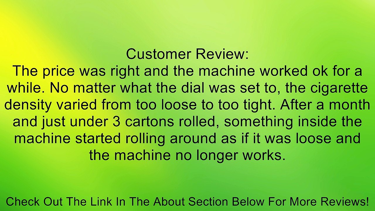 BestDealUSA Black Cigarette Roller Electric Cigarette Rolling Machine Automatic Injector DIY Review