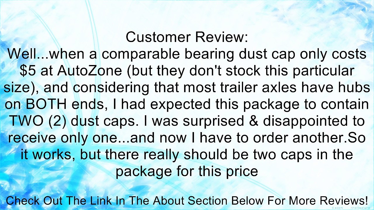 Dexter 02100300 Grease Cap Review