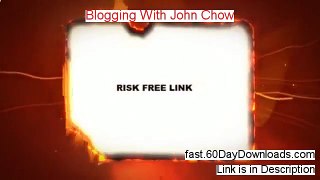 I came across a real free download of Blogging With John Chow PDF and a discount