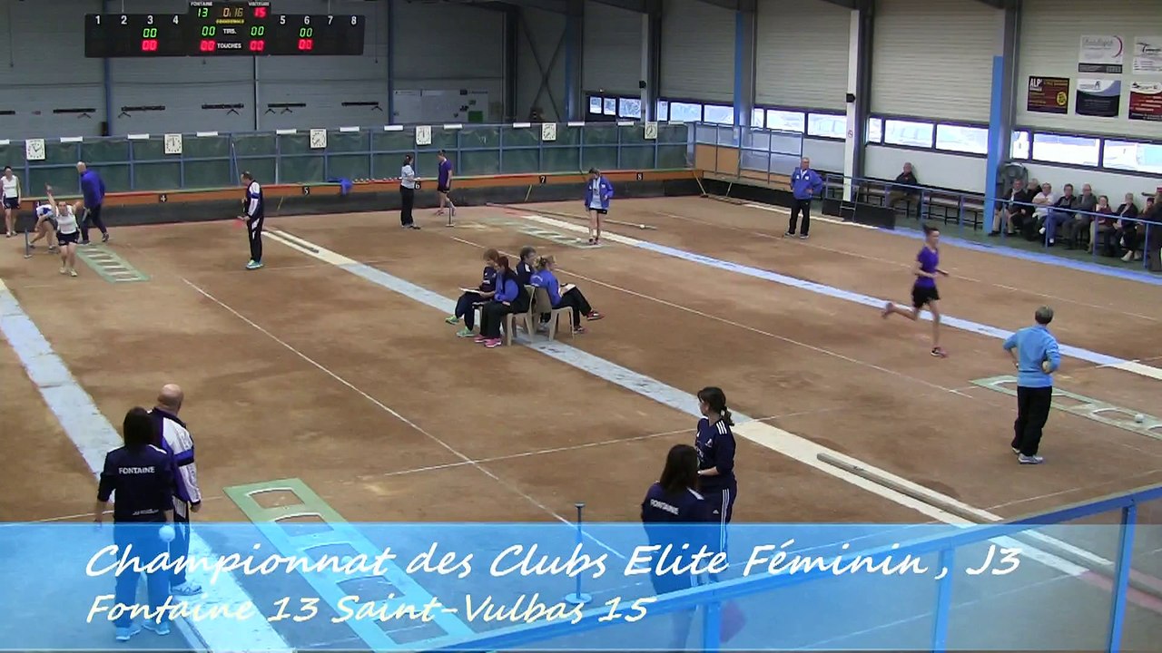 Troisième tour, tir rapide double, Fontaine contre Saint-Vulbas, Sport Boules, J3 Elite Féminine 2014 2015