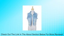 Anna-Kaci S/M Fit Light Washed Blue Denim Cropped Vest w Ripped Cut Off Sleeves Review