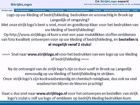 Logo kleding bedrijfskleding bedrukken Broek op Langedijk