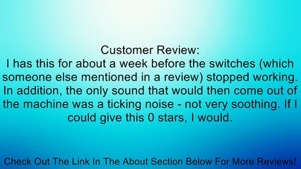 Sound Oasis Machine S-560-03HS Review