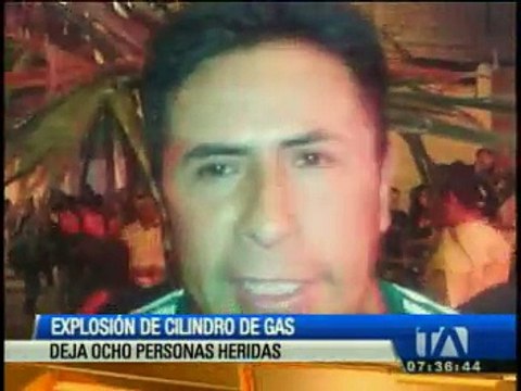Explosión de cilindro de gas en Loja deja ocho personas heridas