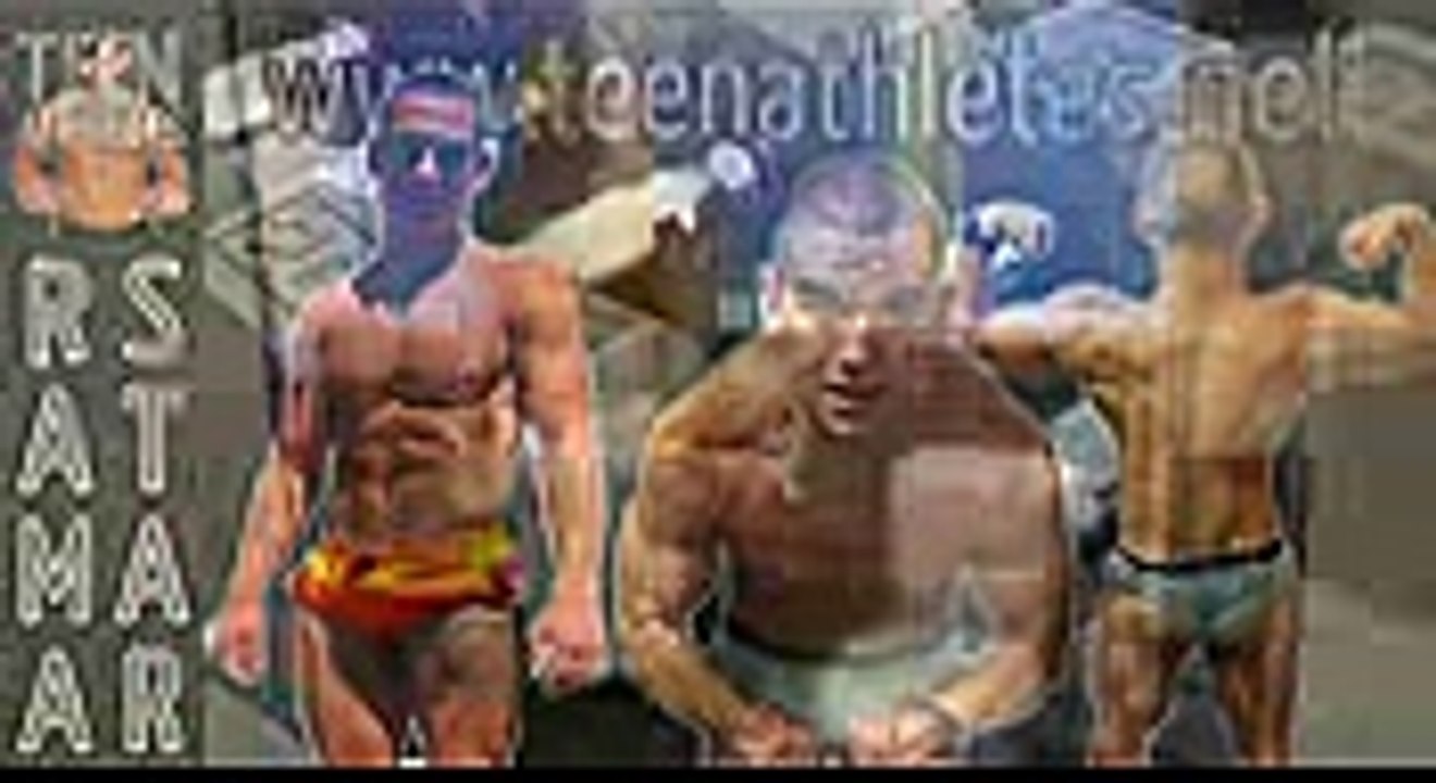 Teen Muscle Rama Star Flexing Six Pack Abs and Big Muscles in Towel